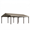 Abri voiture 600 x 300 x 270 cm en acier marron avec toit gris protecteur