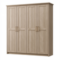 Armoire 4 portes 180 x 60 x 200 cm bois effet chêne clair style contemporain